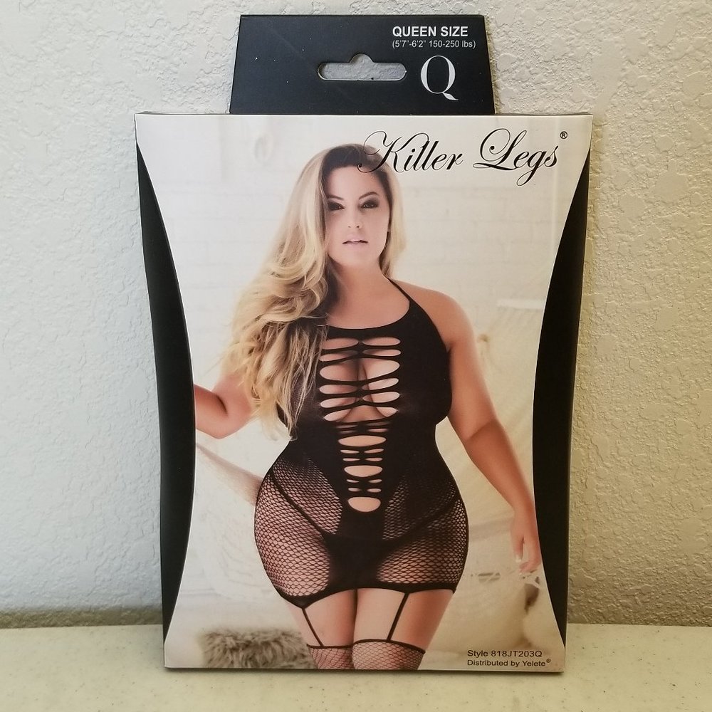Killer Legs Halter Ripped Fishnet Bodystocking